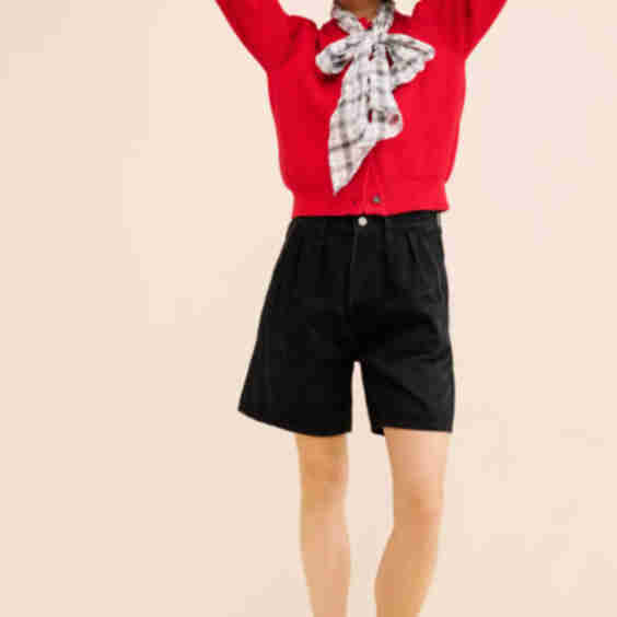 Ribbed Bow Cardigan (Pre-Owned)