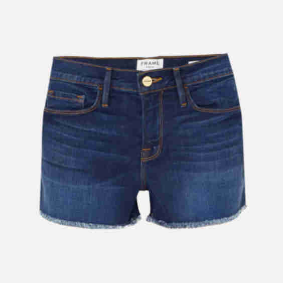 Le Cutoff Frayed Denim Shorts
