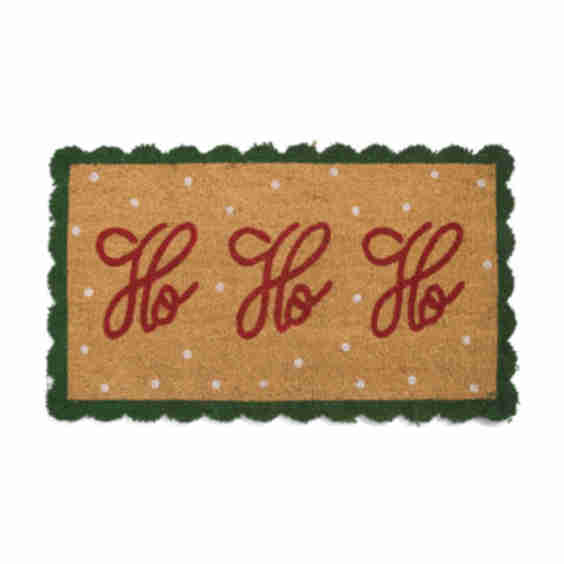 20x34 Ho Ho Ho Scalloped Coir Doormat