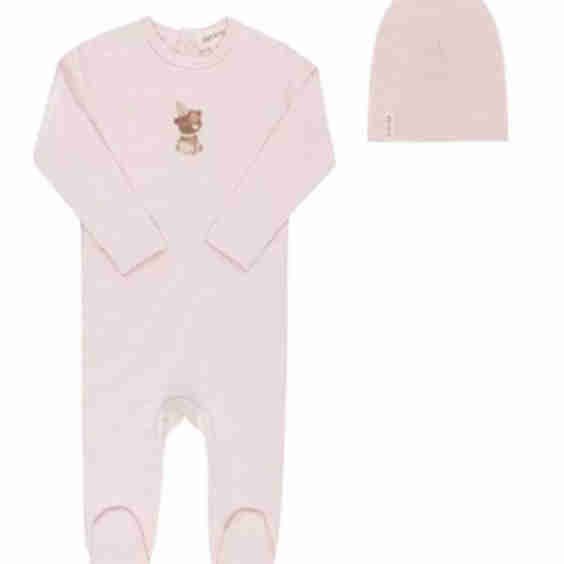 Unisex French Terry Footie + Bonnet Bear Collection 
