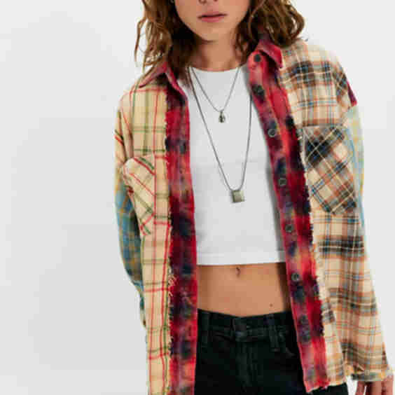Reworked Paneled Flannel Shirt