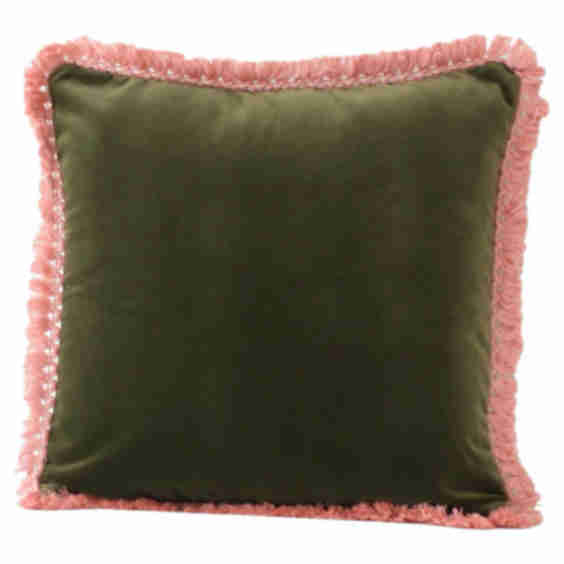 Iris Dry Velvet Deluxe Fringed Decorative Cushion