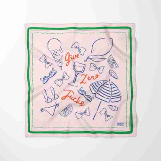 Give Zero F**ks Silk Scarf 