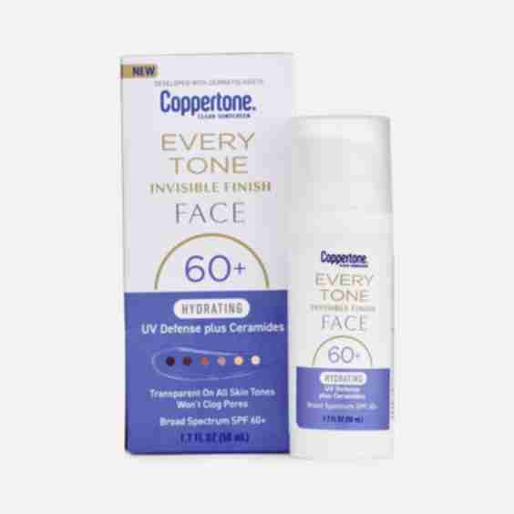 Every Tone Invisible Finish Hydrating UV Defense Face Sunscreen, SPF 60+