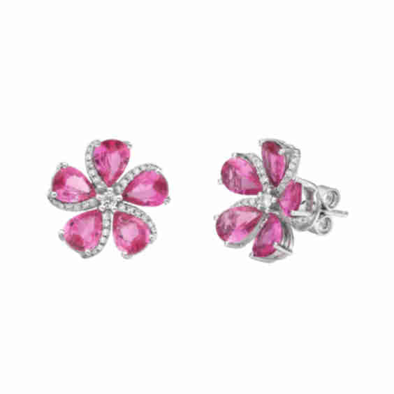 Sakura Sapphire Flower Earrings