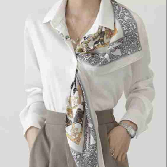 Fine Peter Pan Collar Silk Shirts Fall