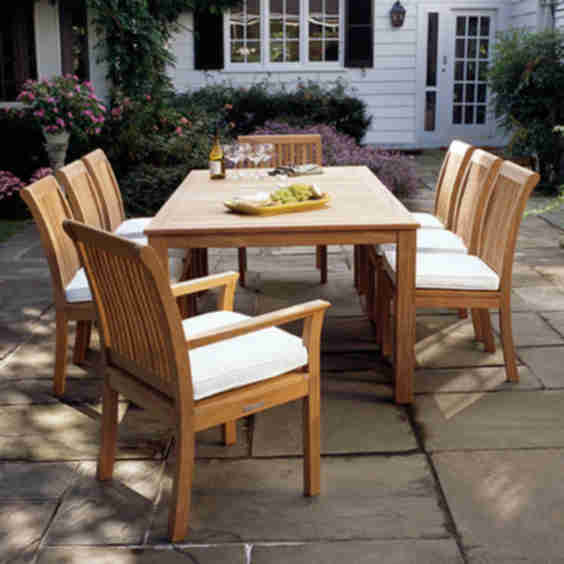 Chelsea and Wainscott Teak 9 Piece Dining Ensemble