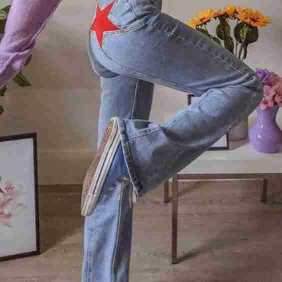  Jeans with Back Star Patch XS
