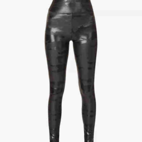 Lustrous high-shine stretch-jersey leggings