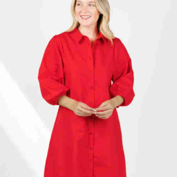 Sally Poplin Sleeve Dress