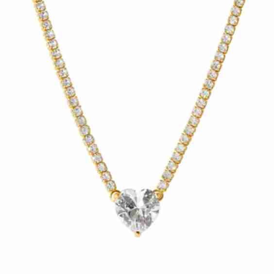 Heart Gumdrop Tennis Necklace