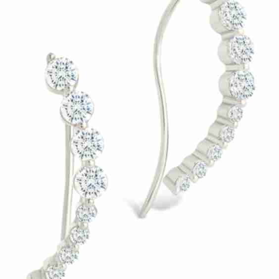 Brilliant Cubic Zirconia Single Ear Crawler