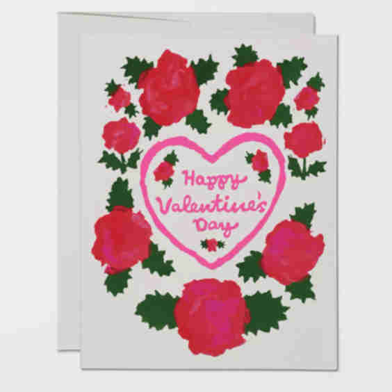 Rosy Heart Valentine Greeting Card