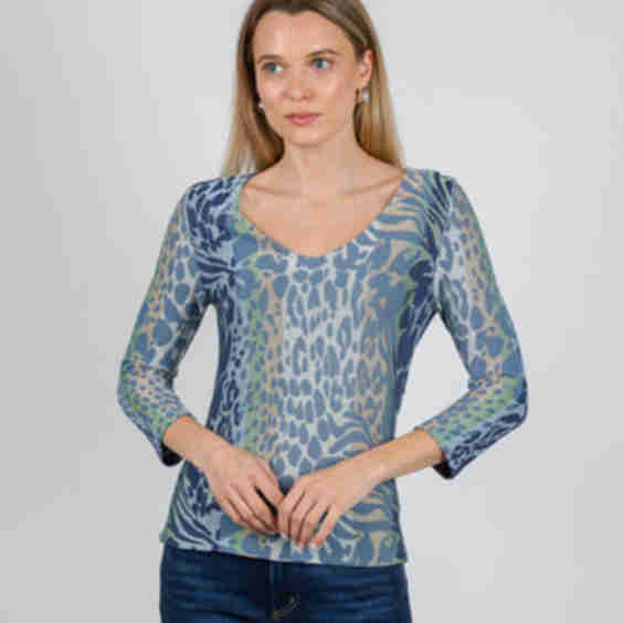 Layla V Neck Print Sweater