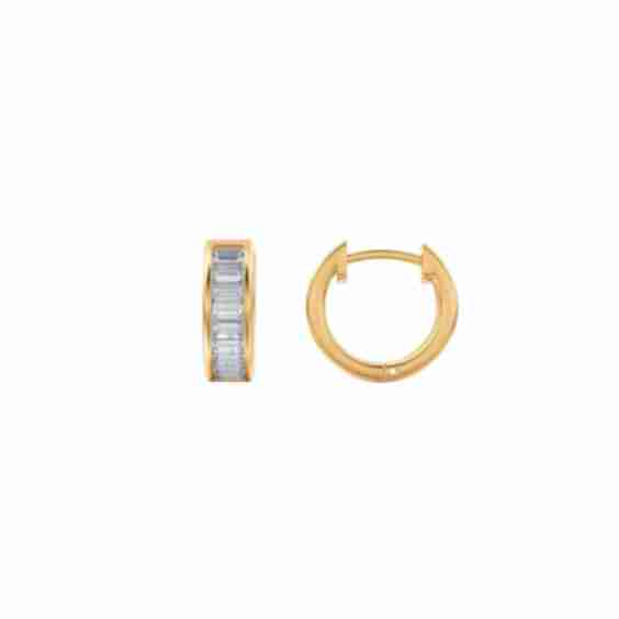 Signature x HF Fine Jewelry Ava Baguette Channel Set Hoops
