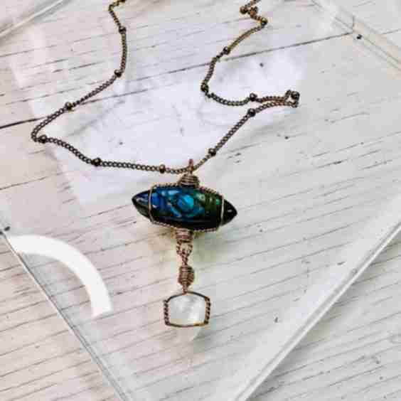 Labradorite Pierre De Lune Collier