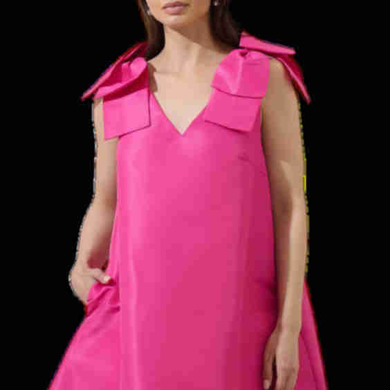 Fuchsia Bow Mini Dress