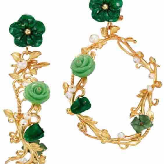 Flower Whirl Earrings in Malachite