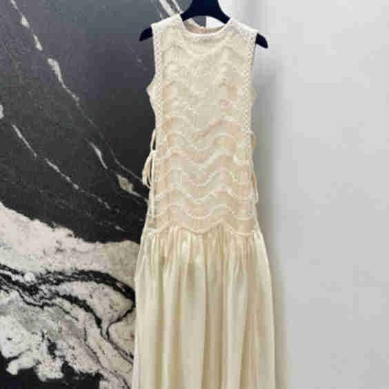 Simple A Line Round Neck Light Apricot Lace Chiffon Party Dress Outfits Sh 4259