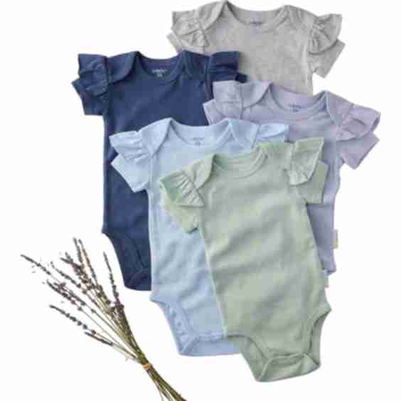 RORY 5-Pack Short Sleeve Ruffle Bodysuits