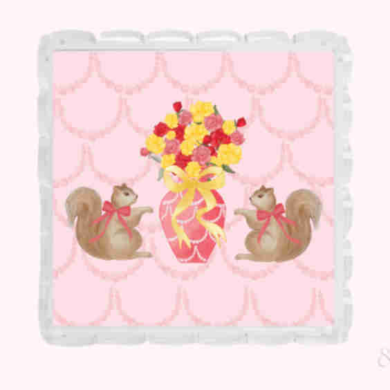 Alpha Gamma Delta Acrylic Scalloped Tray