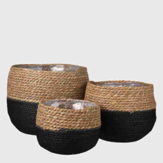 3-Piece Seagrass Planting Basket Set