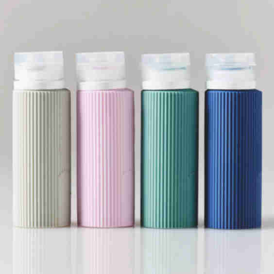 Ribbed Silicone Travel Bottles Set