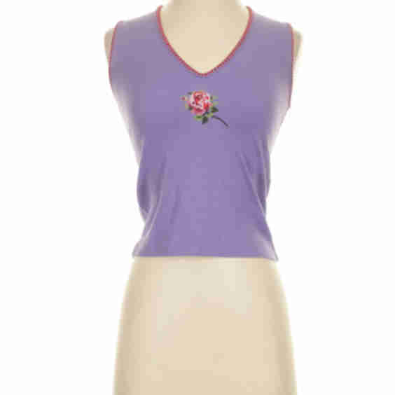 Sleeveless V-Neck T-Shirt Size XS (Estimated) (Pre-Owned)