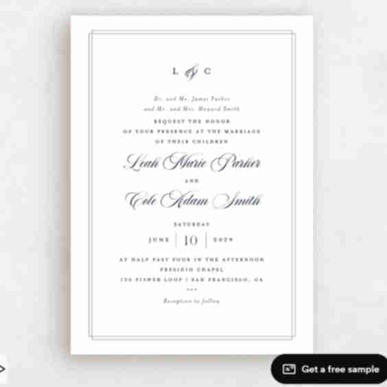 Ivoire Portrait Invitation