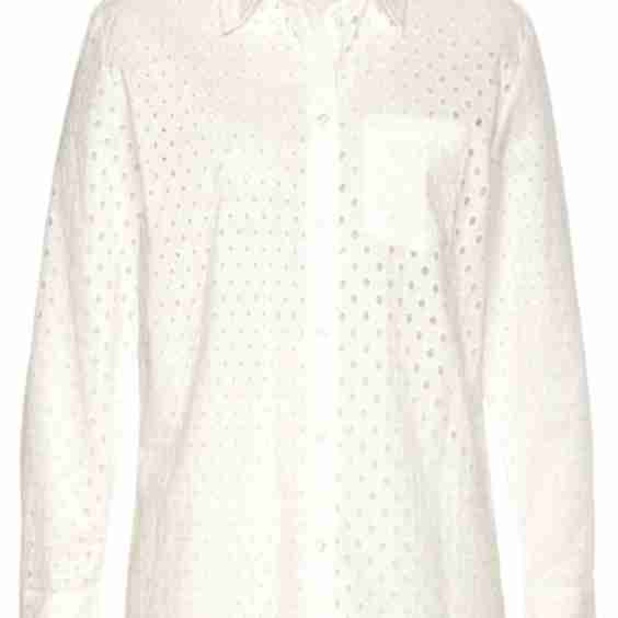 Eyelet Button Down Blouse