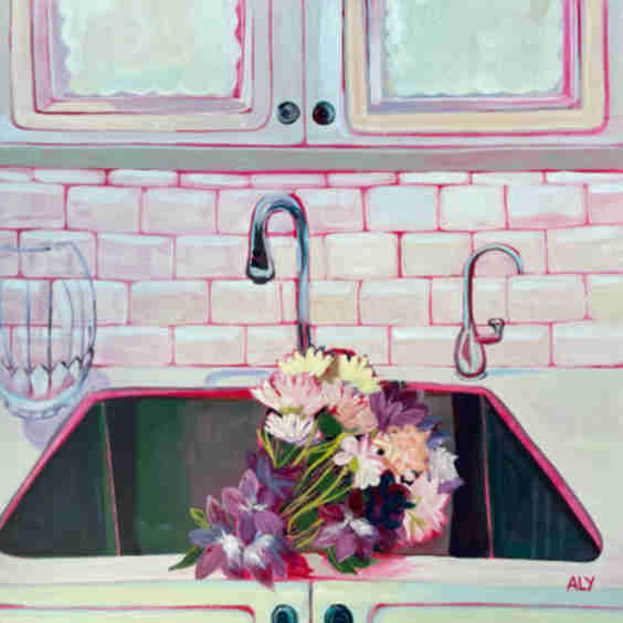 Sink Full of Flowers Wall Art