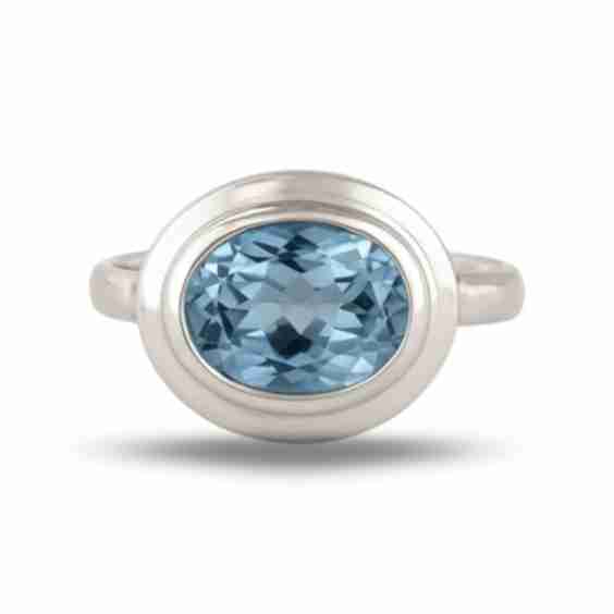 Oval-Cut Topaz Gemstone Ring