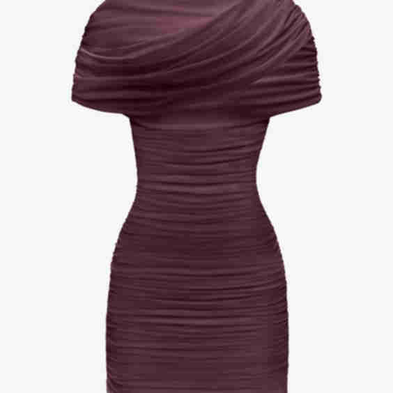 The Draped Shoulder Mini Dress
