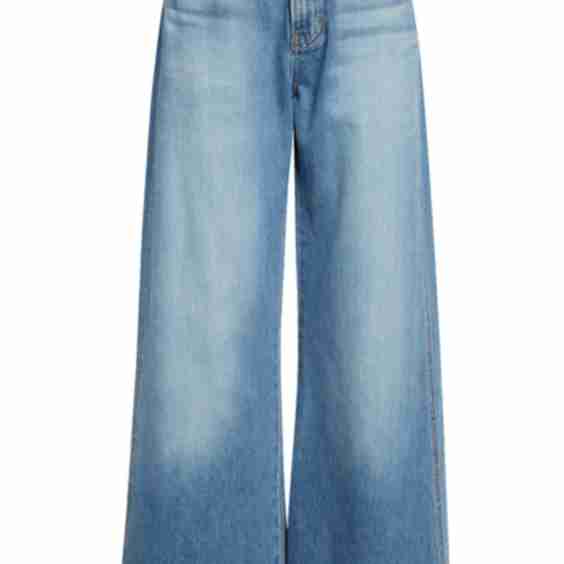 Taylor Raw Hem High Waist Crop Wide Leg Jeans