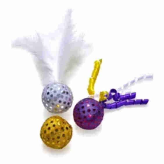 3 Pack Cat Toys Assorted Glitter Balls