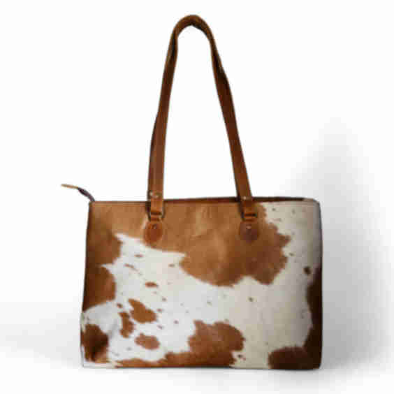  Genuine Cowhide Highlands Tote Bag Saddle