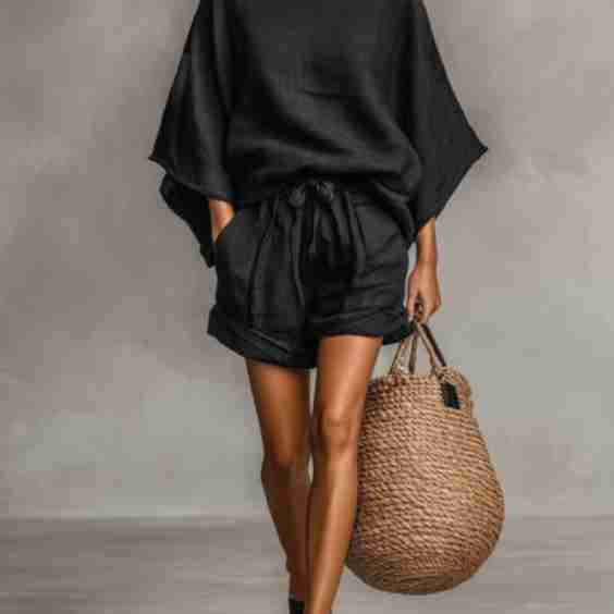 Zarina Minimalist Lace Shorts Set