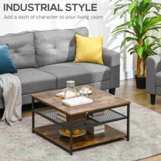 Industrial Coffee Table Square