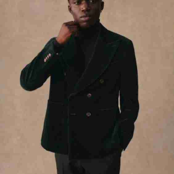 Hampton Suit Jacket Dark Green Velvet