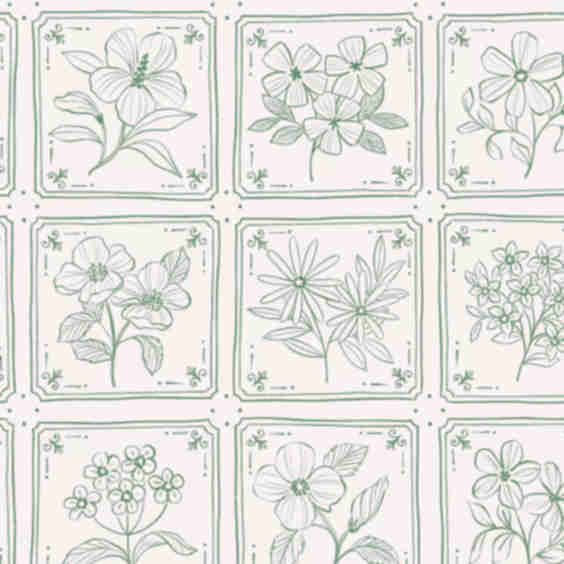 Floria Tile Vintage Floral Wallpaper