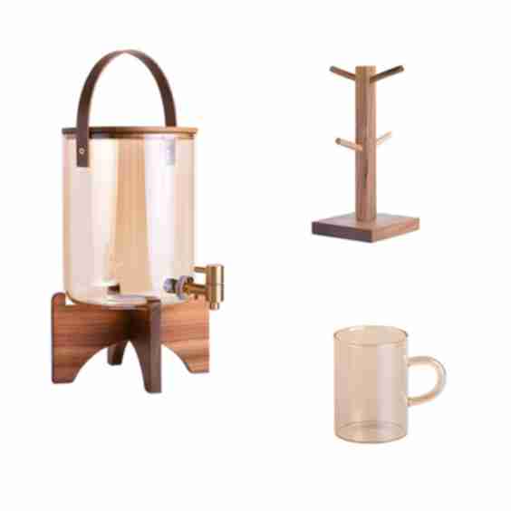 Amber Glass Beverage Dispenser with Lid | 6 Quarts/ 5.7 Liters