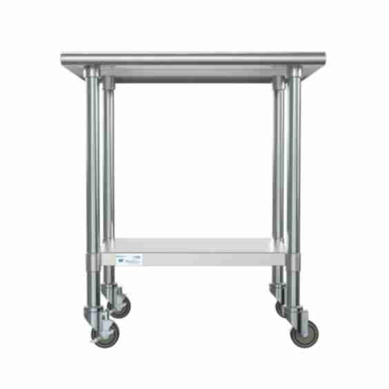Stainless Steel Commercial Work Table with Casters