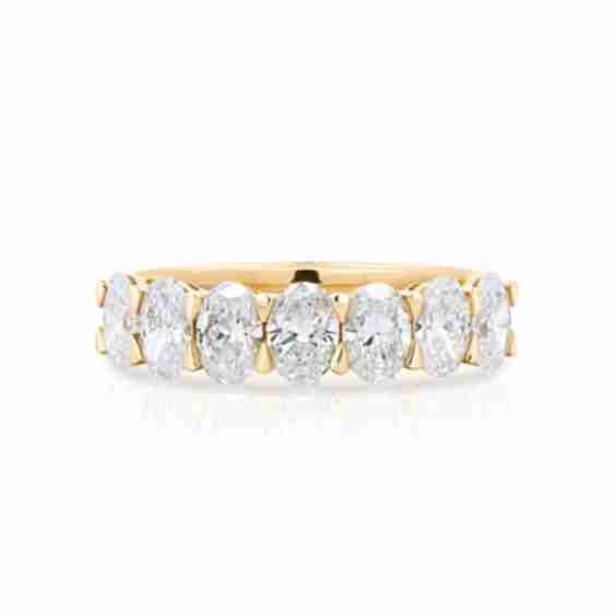 7 Stone Oval Basket 1.6ct Total Lab Diamond Ring