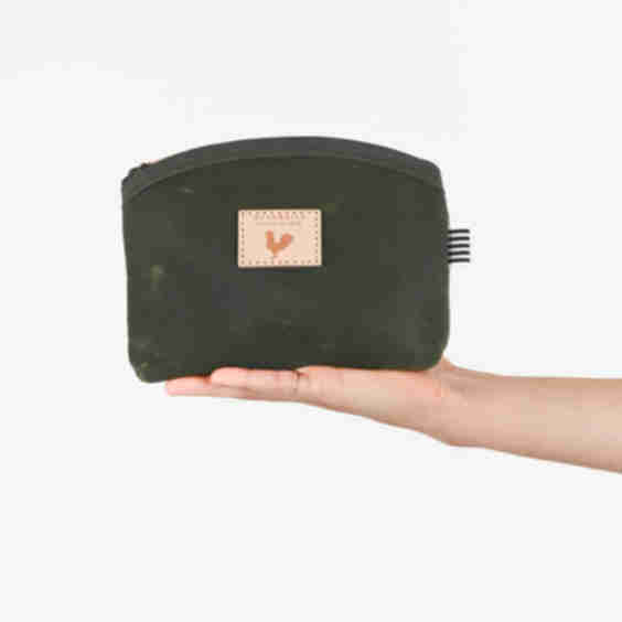 Waxed Canvas Make Up Bag