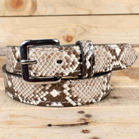 Python Snakeskin Leather Dress 30" Belt