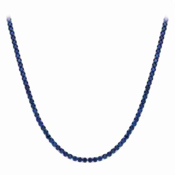 Created Sapphire 18" Tennis Necklace