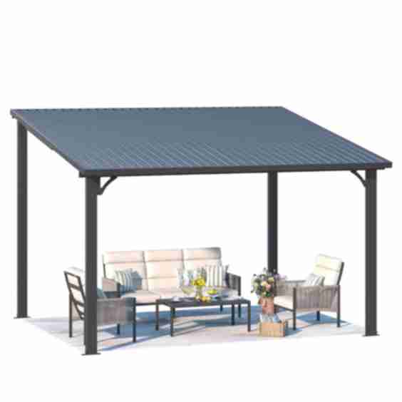 Hardtop Gazebo Outdoor Pergola Lean to Metal Pergolas