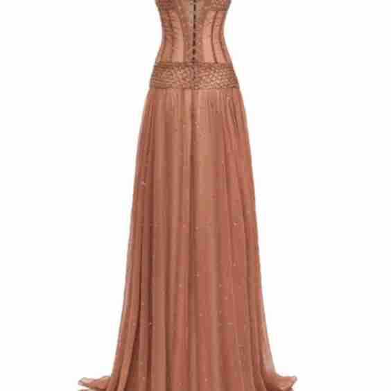 Strapless Chiffon Maxi Dress