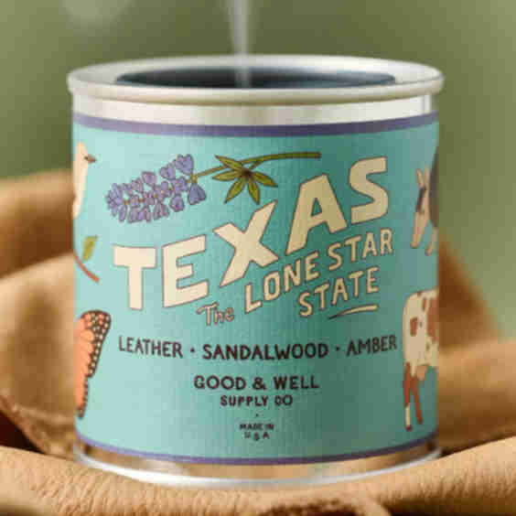 Woody Texas Tin Candle
