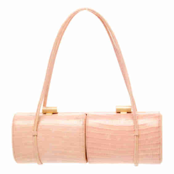 Logo Jacquard Lining Leather Hobo Bag